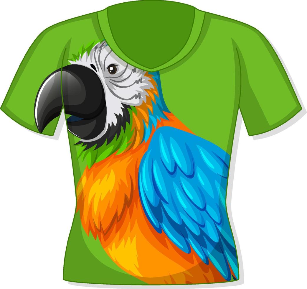 t-shirt avec motif oiseau perroquet vecteur