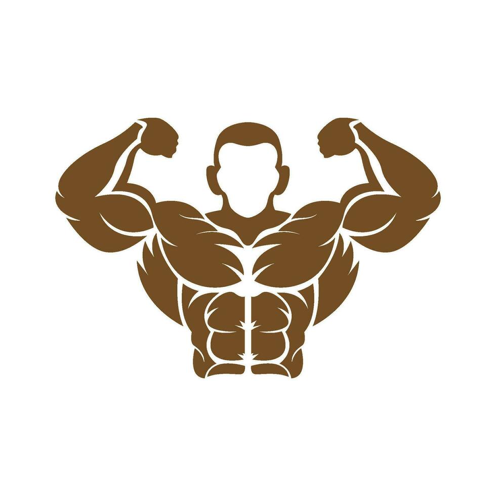 bodybuilder logo icône vecteur