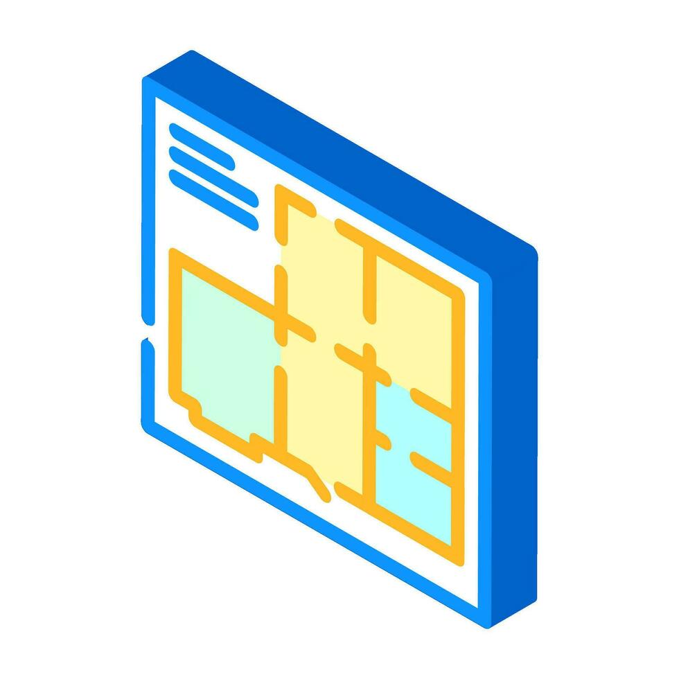 sol des plans architectural rédacteur isométrique icône vecteur illustration
