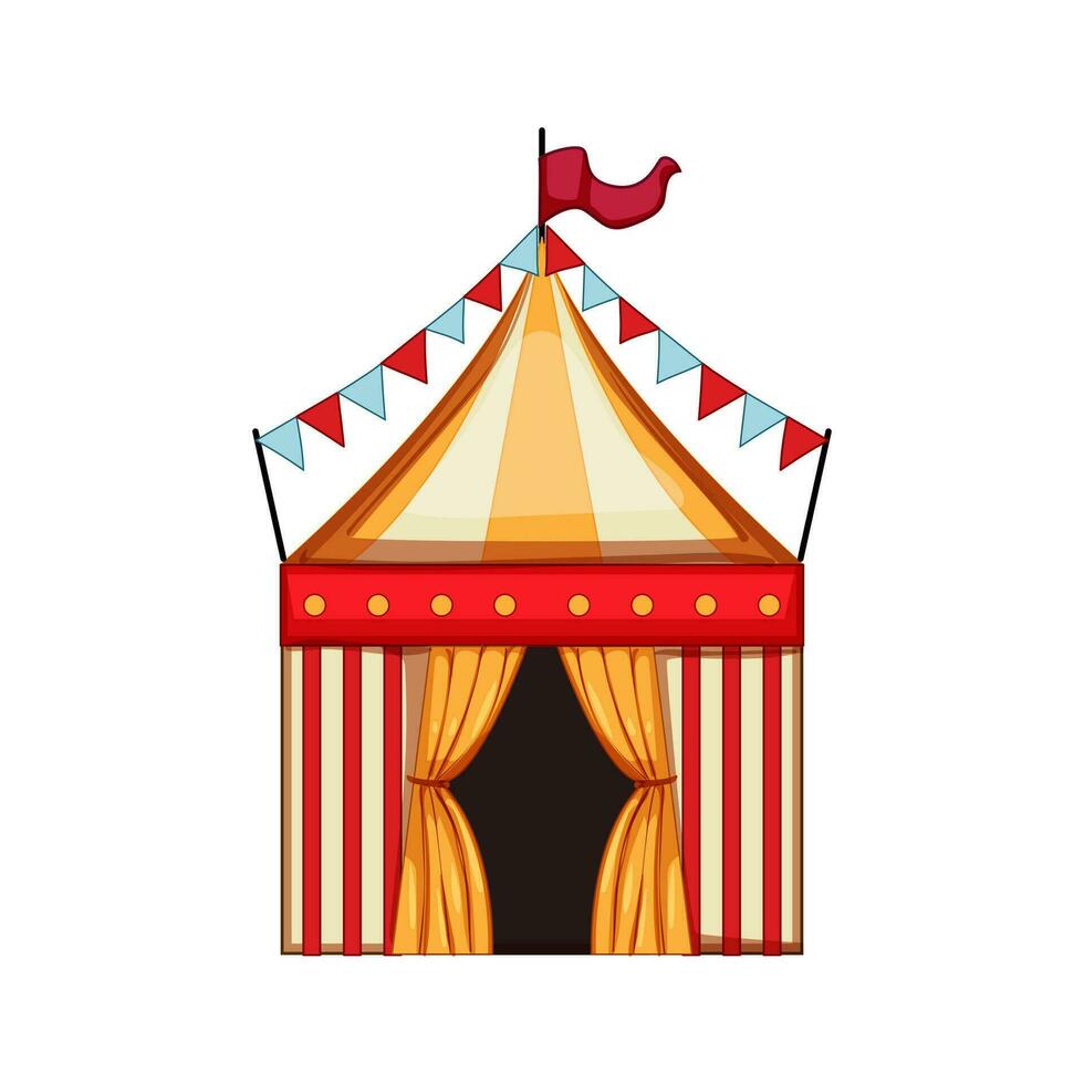 fête foraine cirque tente dessin animé vecteur illustration