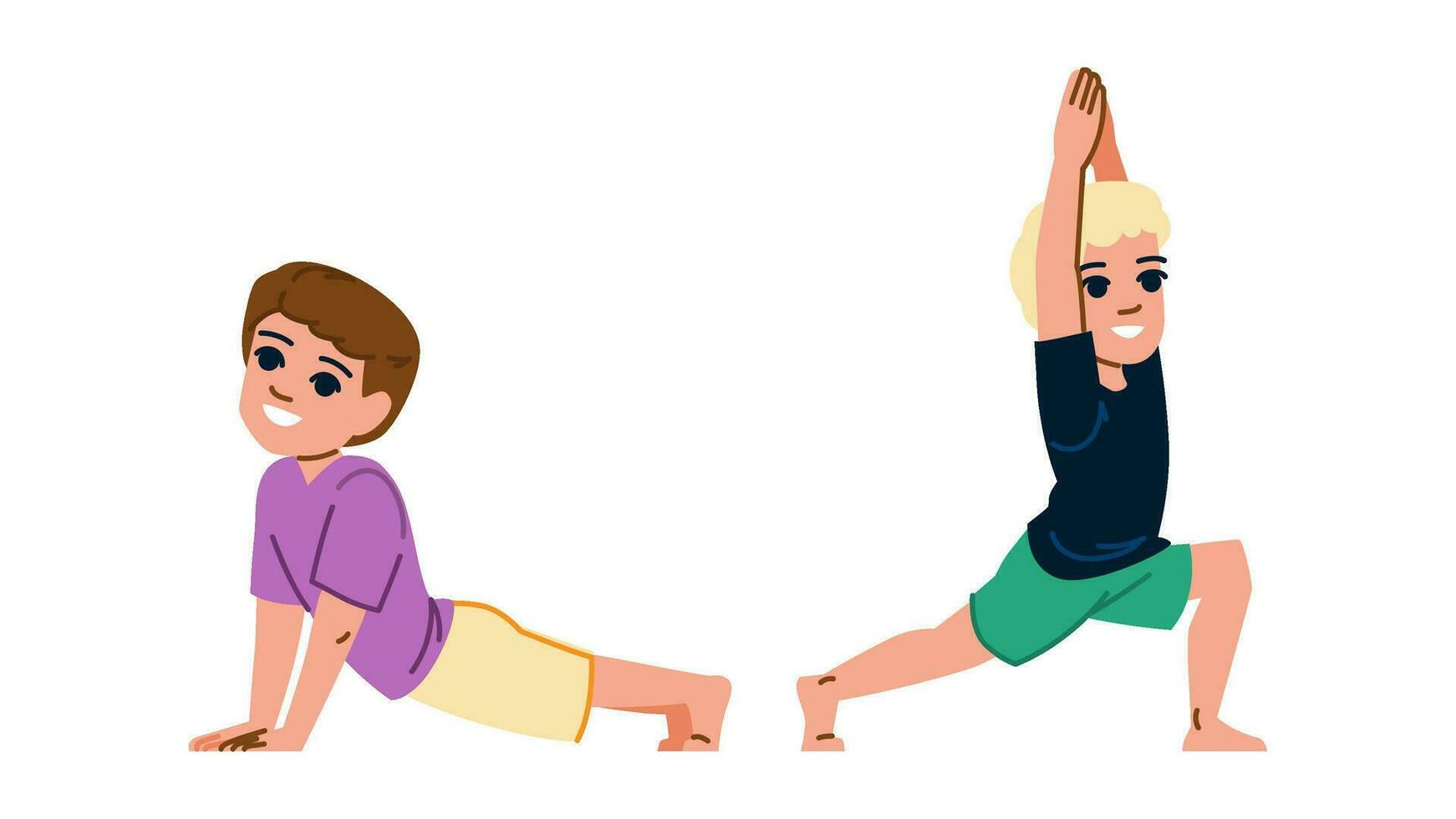 exercice enfant garçon yoga vecteur