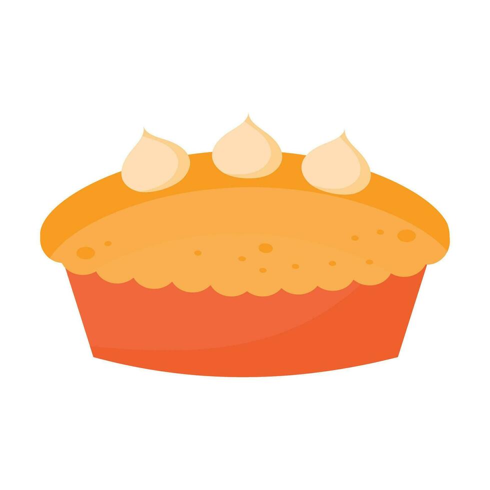 citrouille tarte, vecteur illustration. l'automne pâtisserie, petit gâteau.