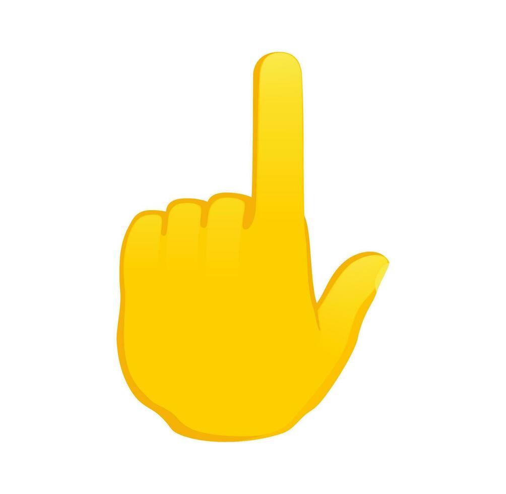 revers indice montrer du doigt en haut icône. Jaune geste emoji vecteur illustration