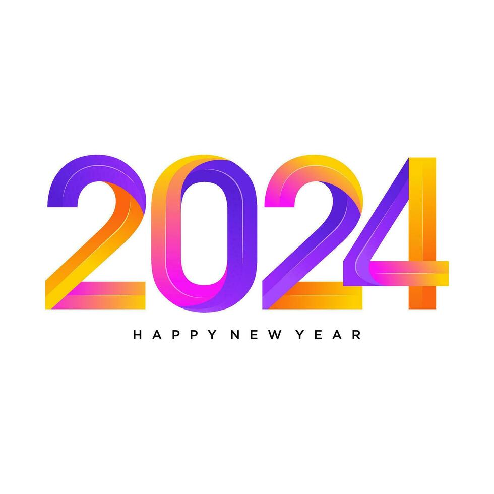 content Nouveau année 2024 conception. avec coloré tronqué nombre illustrations. prime vecteur conception pour affiche, bannière, salutation et Nouveau année 2024 fête.