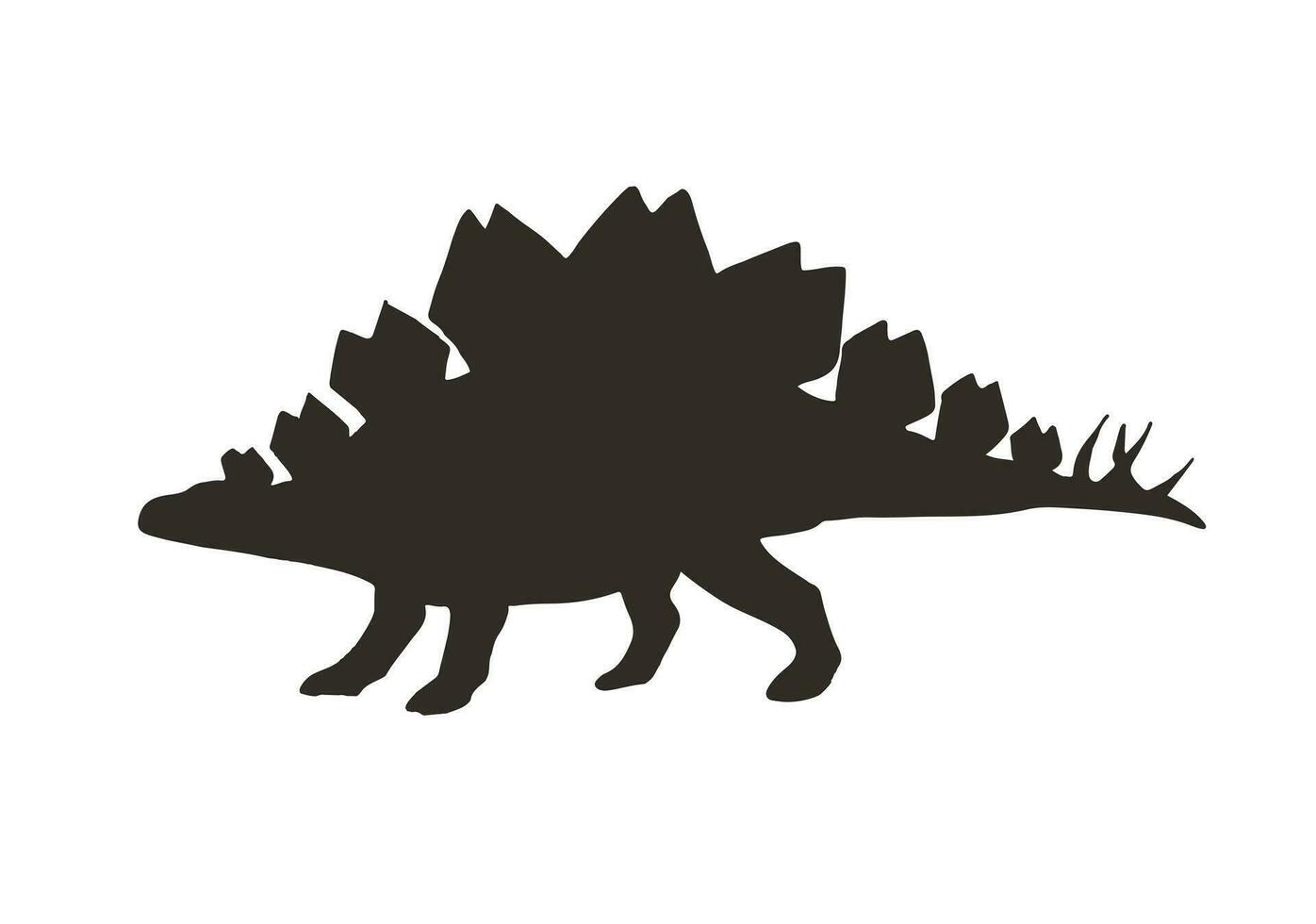 vecteur, noir, stegosaurus, dinosaure, silhouette vecteur