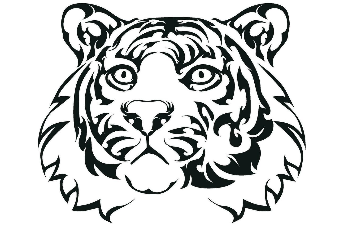 tigre visage tatouage conception avec transparent Contexte vecteur