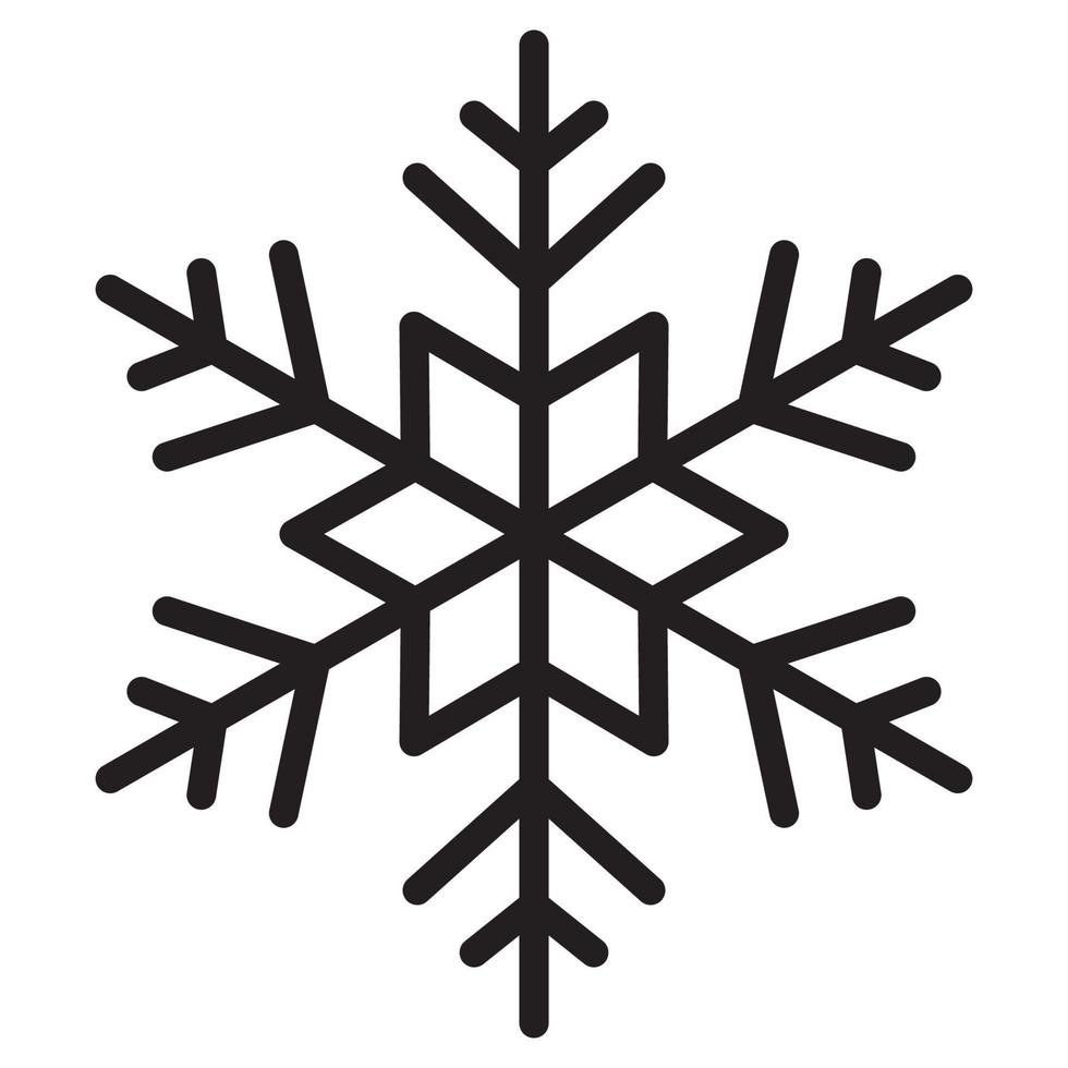 icône de signe de symbole de vecteur de flocon de neige