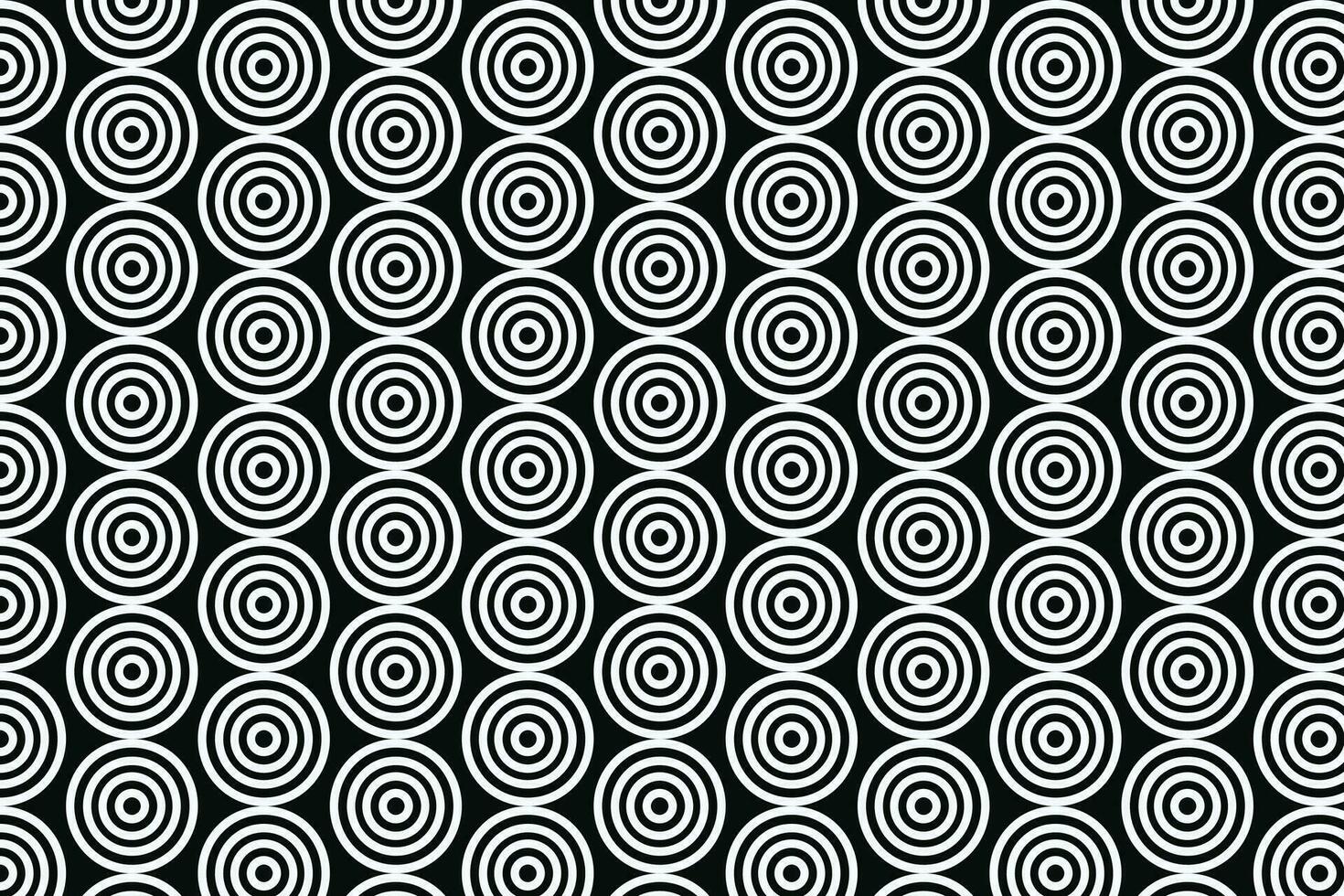 modèle de blanc cercles avec concentrique anneaux sur une noir Contexte vecteur