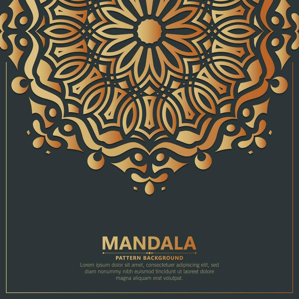 fond de mandala ornemental de luxe avec style de motif oriental islamique arabe premium vecteur