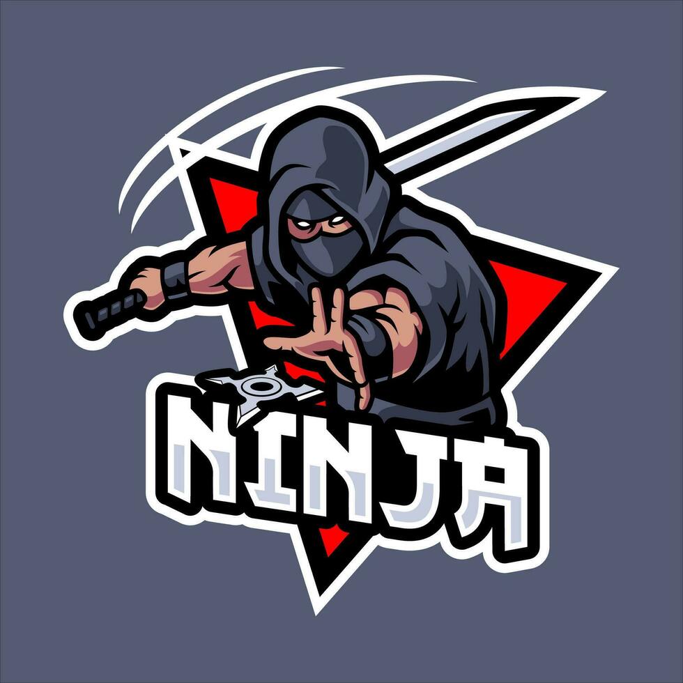 Japon ninja mascotte logo modèle vecteur