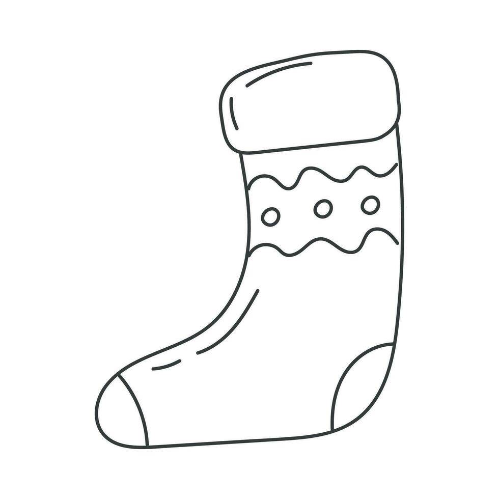 Noël chaussette dans griffonnage style. main dessiné. vecteur