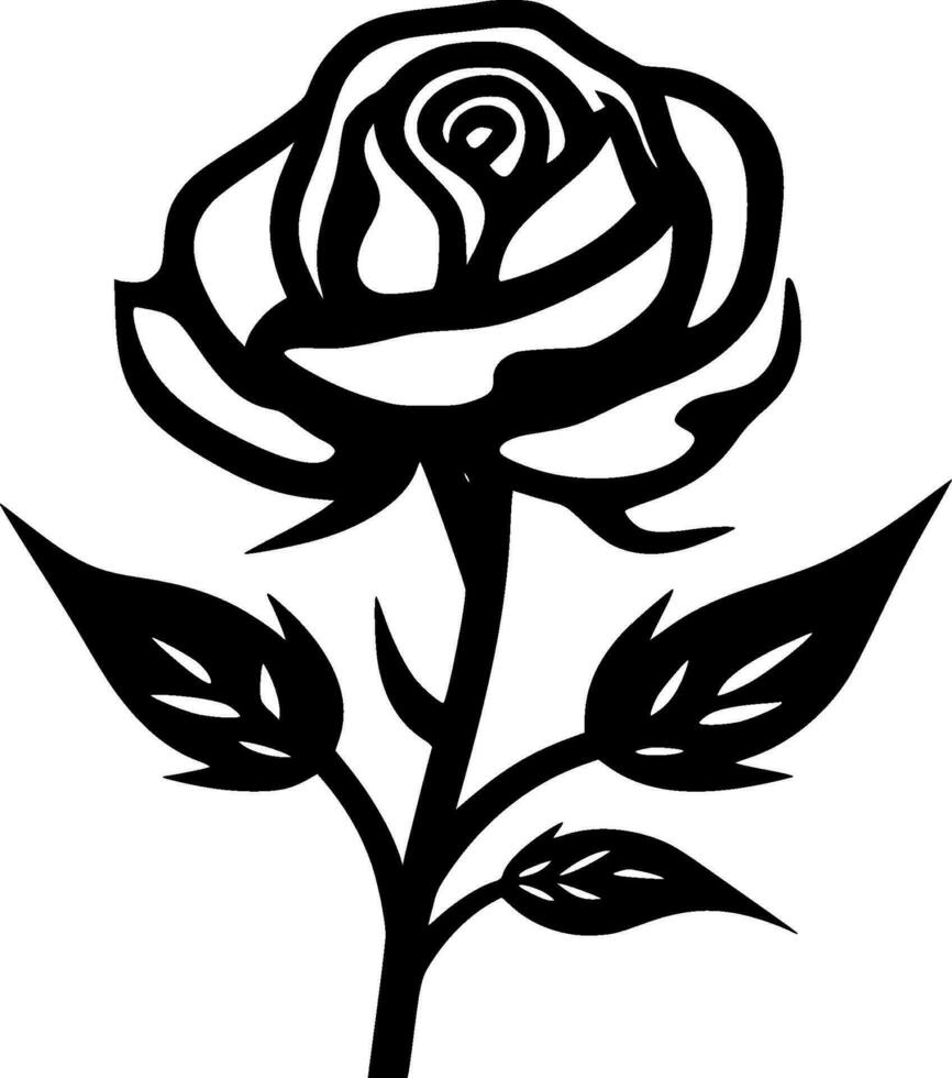 Rose - minimaliste et plat logo - vecteur illustration