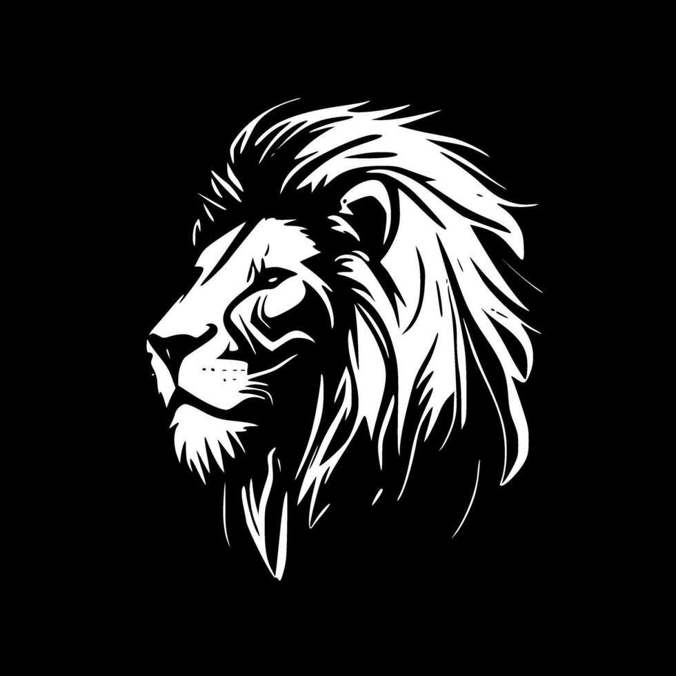 Lion - noir et blanc isolé icône - vecteur illustration