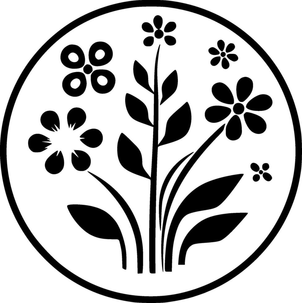 floral, noir et blanc vecteur illustration