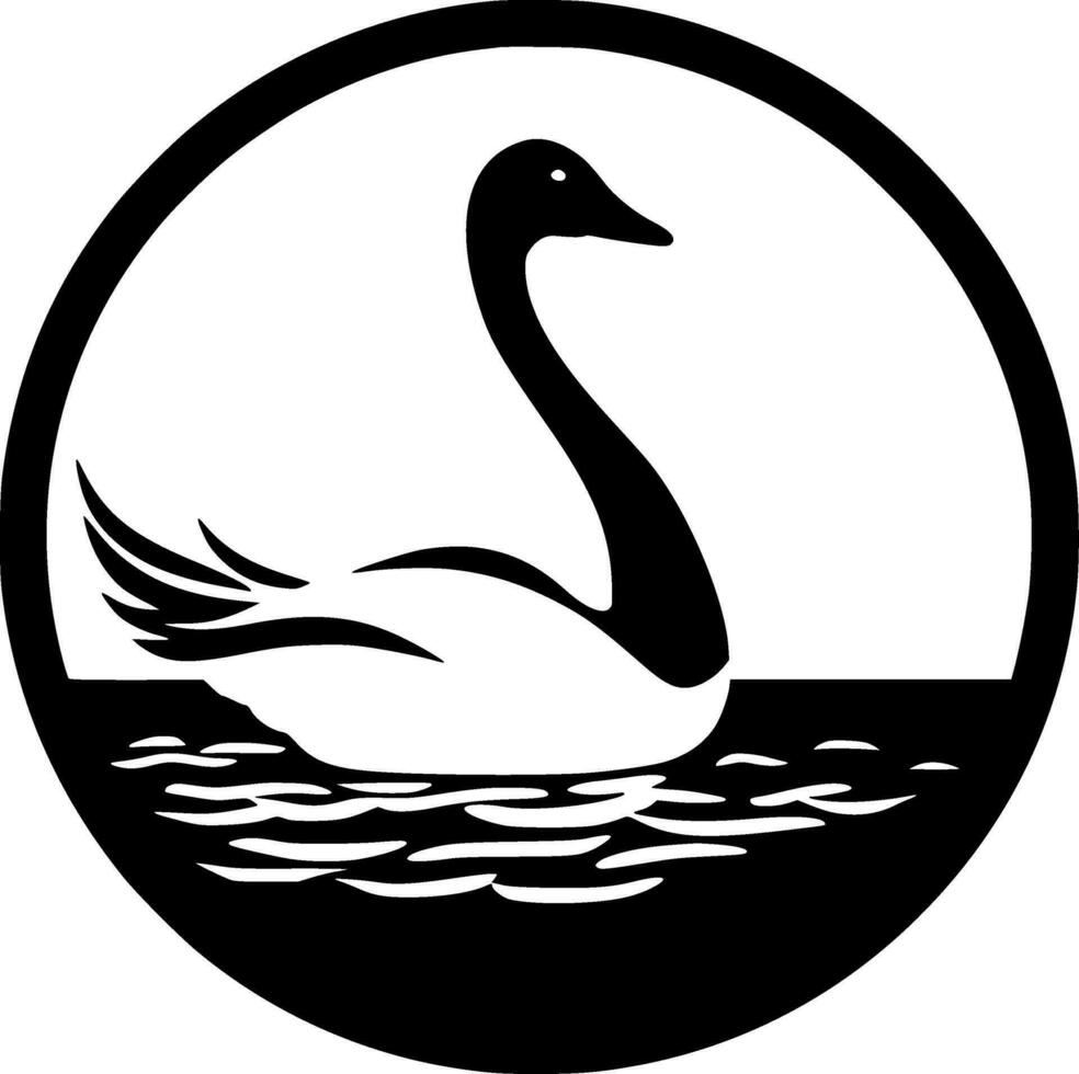 cygne, noir et blanc vecteur illustration