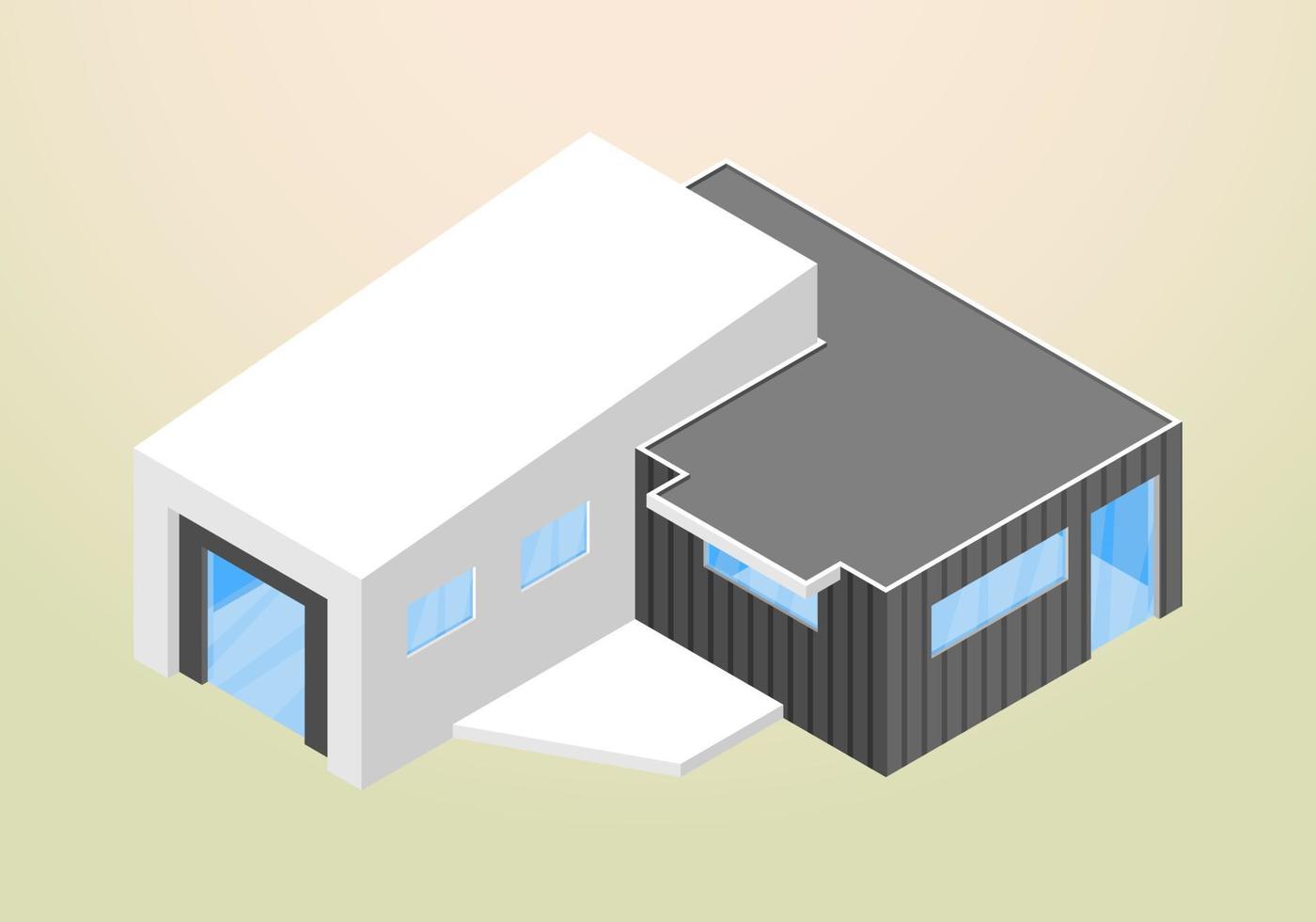 conception isométrique du modèle vectoriel de maison moderne et minimaliste