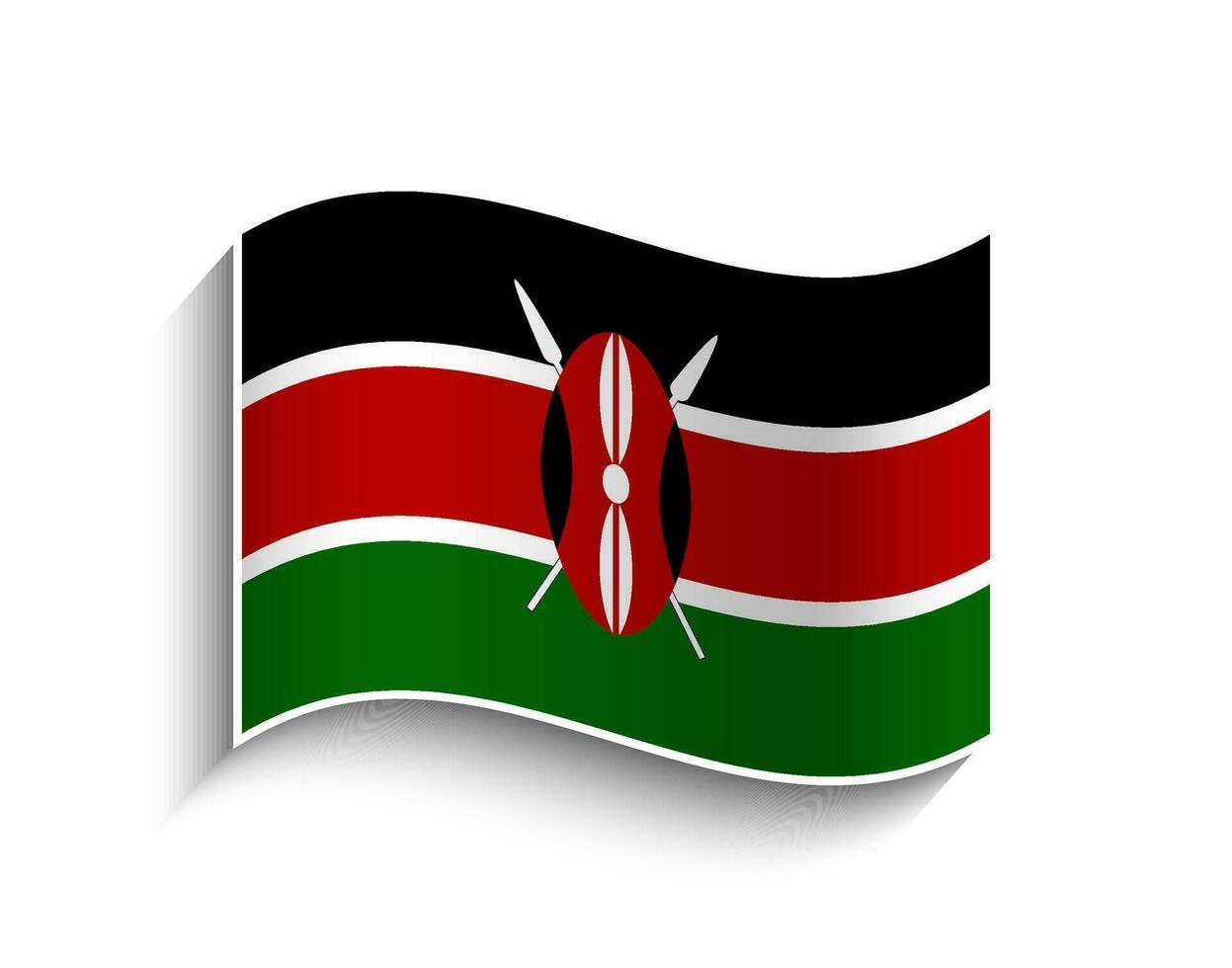 vecteur Kenya agitant drapeau icône