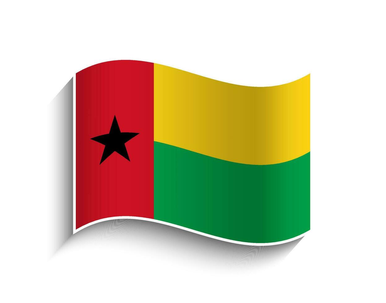 vecteur Guinée Bissau agitant drapeau icône