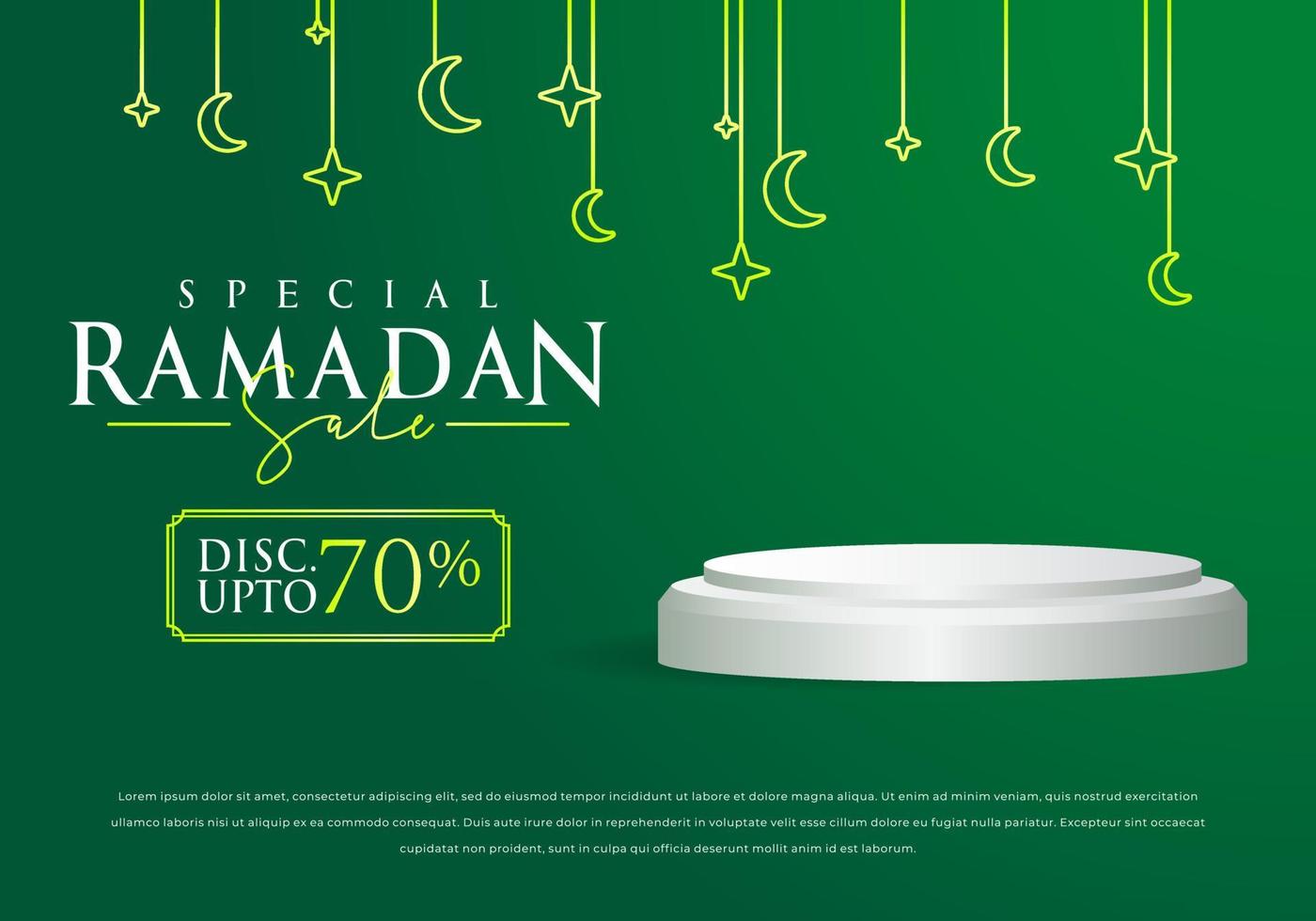 bannière de promotion des ventes pour la vente du ramadan vecteur