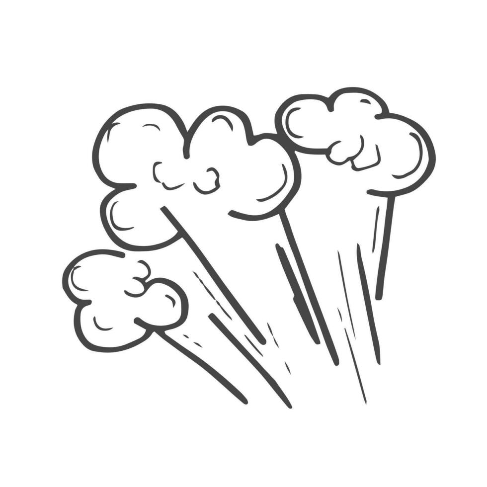 bande dessinée la vitesse vecteur nuage icône ensemble. catroon mouvement bouffée effet explosion bulle, sauts avec fumée ou poussière. amusement onomatopée illustration