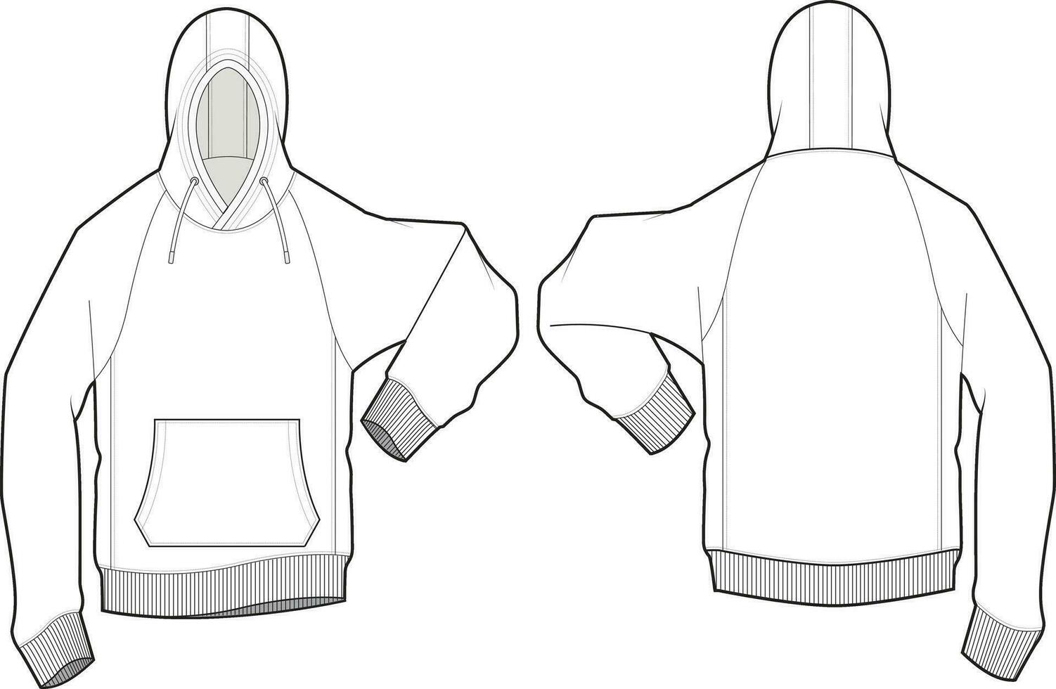 encapuchonné chandail mode esquisser conception vecteur modèle