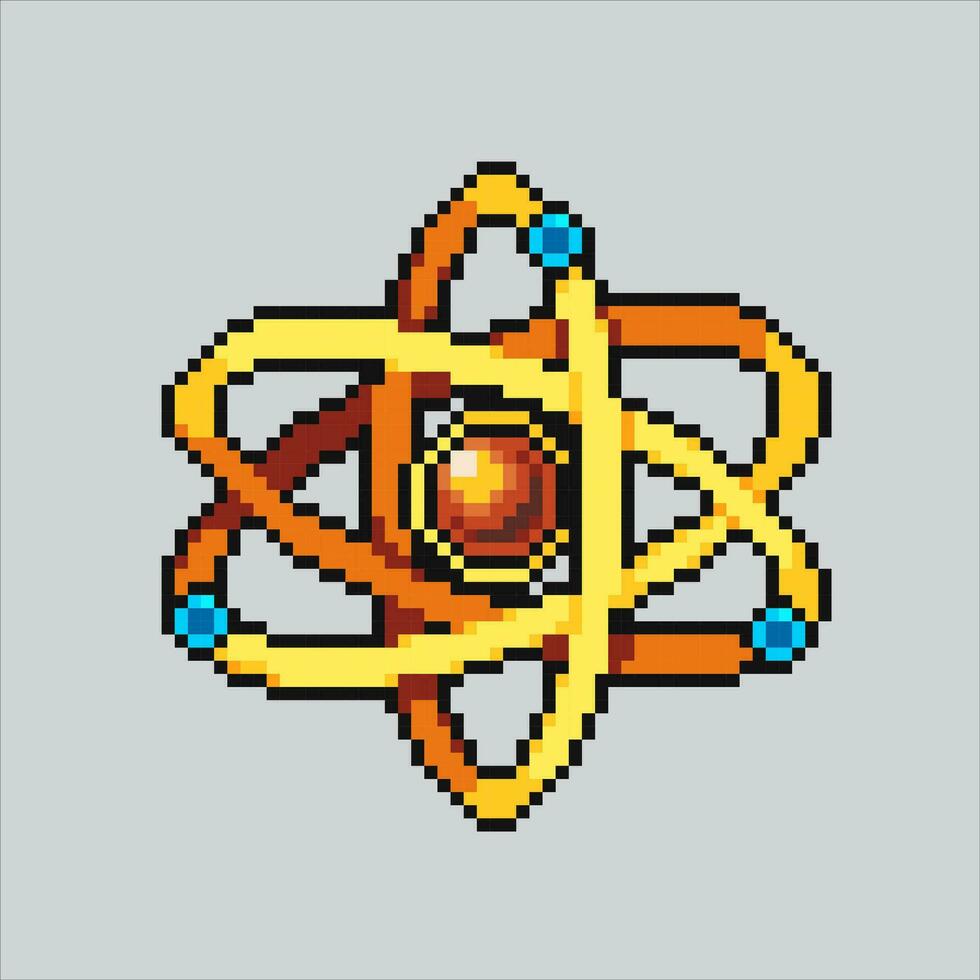 pixel art illustration atome. pixélisé atome icône. école atome symbole science pixélisé pour le pixel art Jeu et icône pour site Internet et vidéo jeu. vieux école rétro. vecteur