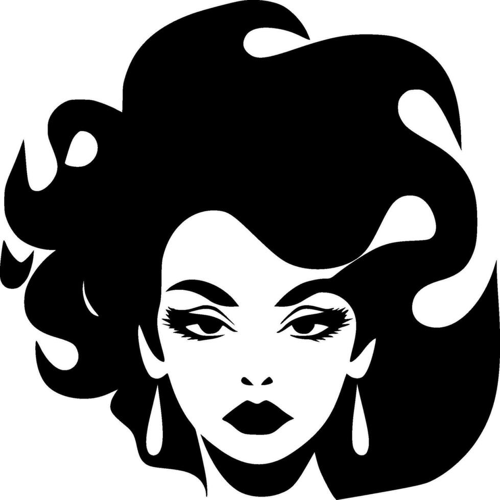 noir femme - minimaliste et plat logo - vecteur illustration