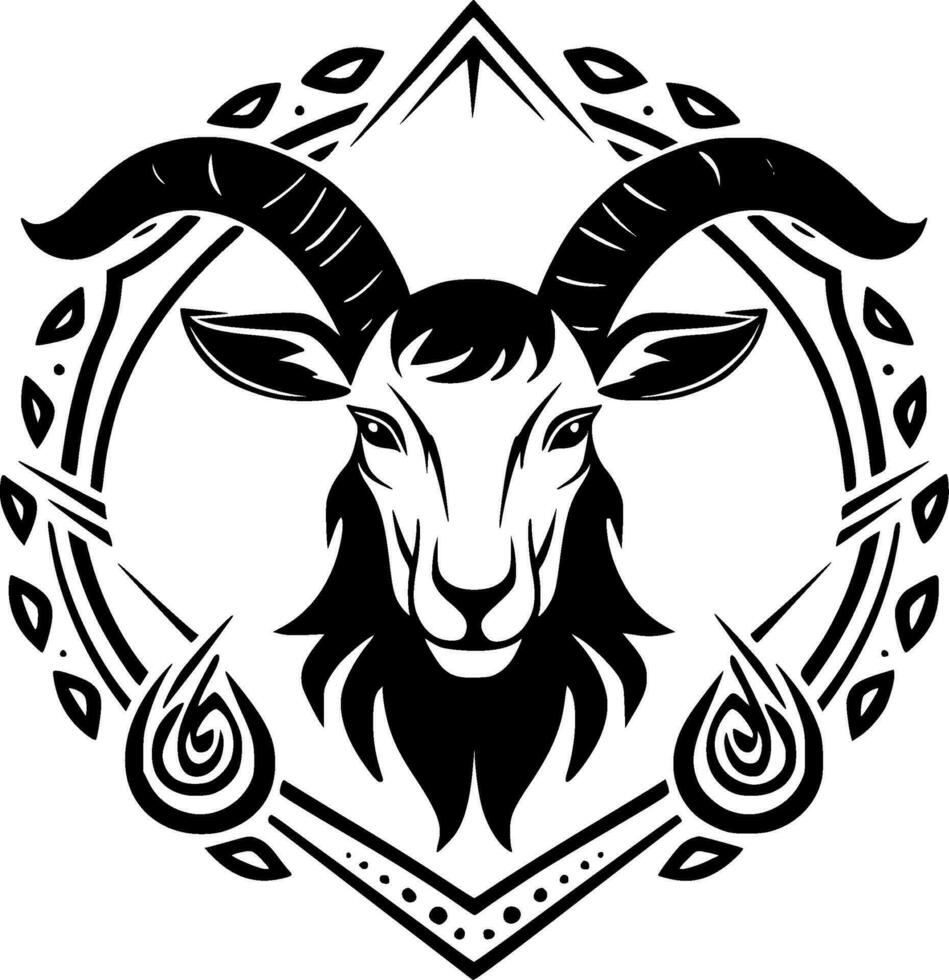 chèvre - noir et blanc isolé icône - vecteur illustration