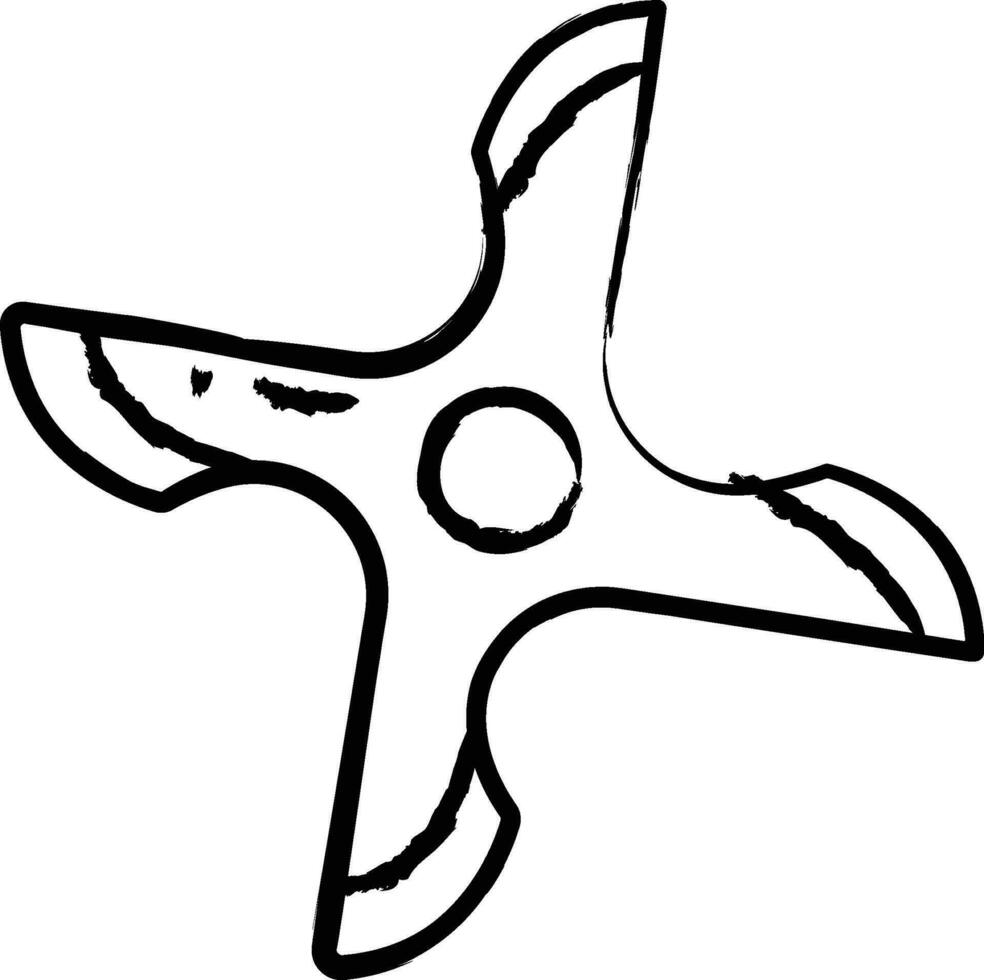 shuriken main tiré vecteur illustration