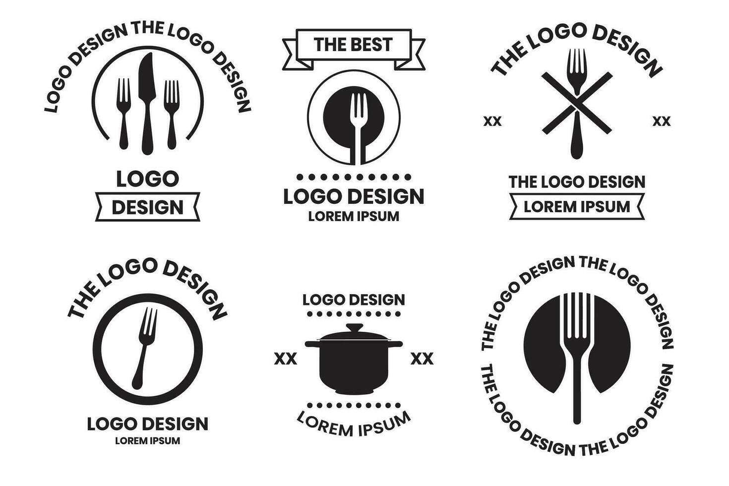 fourchette et cuisine équipement logo pour restaurant dans ancien style vecteur