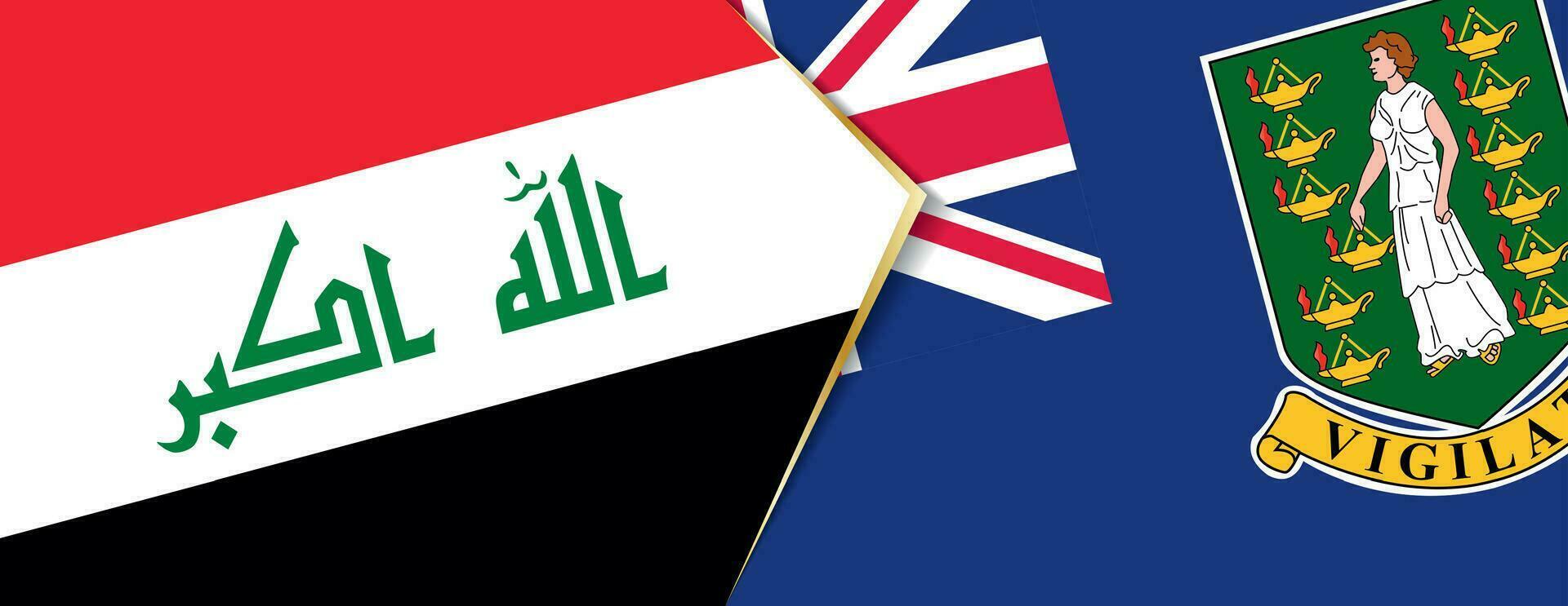 Irak et Britanique vierge îles drapeaux, deux vecteur drapeaux.
