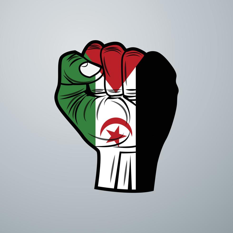 drapeau du sahara occidental avec dessin à la main vecteur