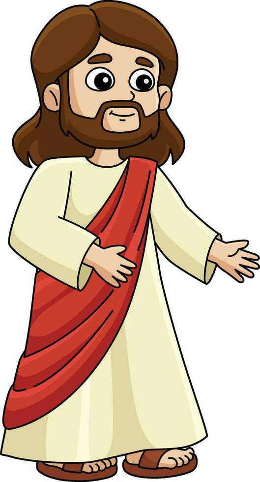 Jésus le Messie dessin animé coloré clipart vecteur