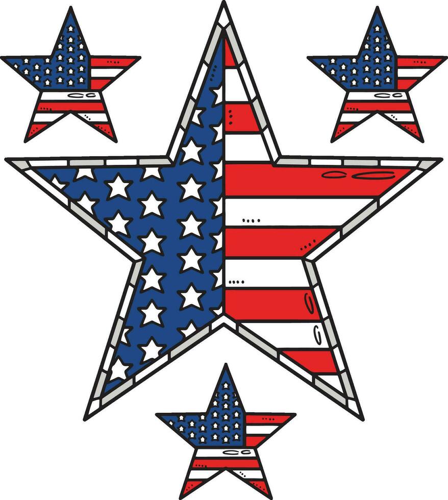 Mémorial journée étoile nous drapeau dessin animé coloré clipart vecteur