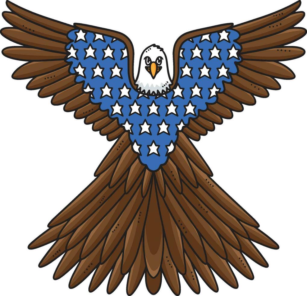 américain Aigle dessin animé coloré clipart vecteur