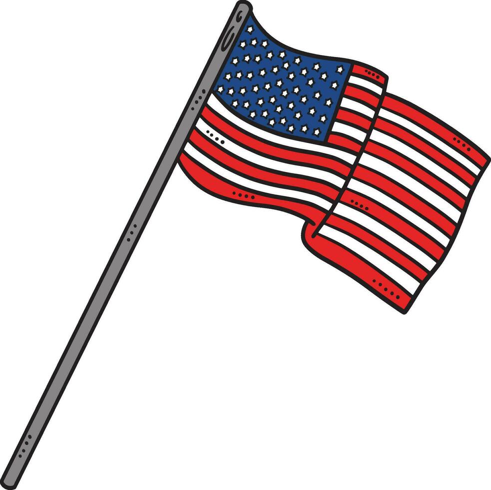 patriotique américain drapeau dessin animé coloré clipart vecteur