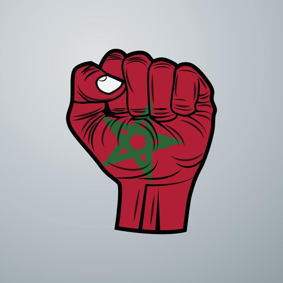 drapeau du maroc avec dessin à la main vecteur