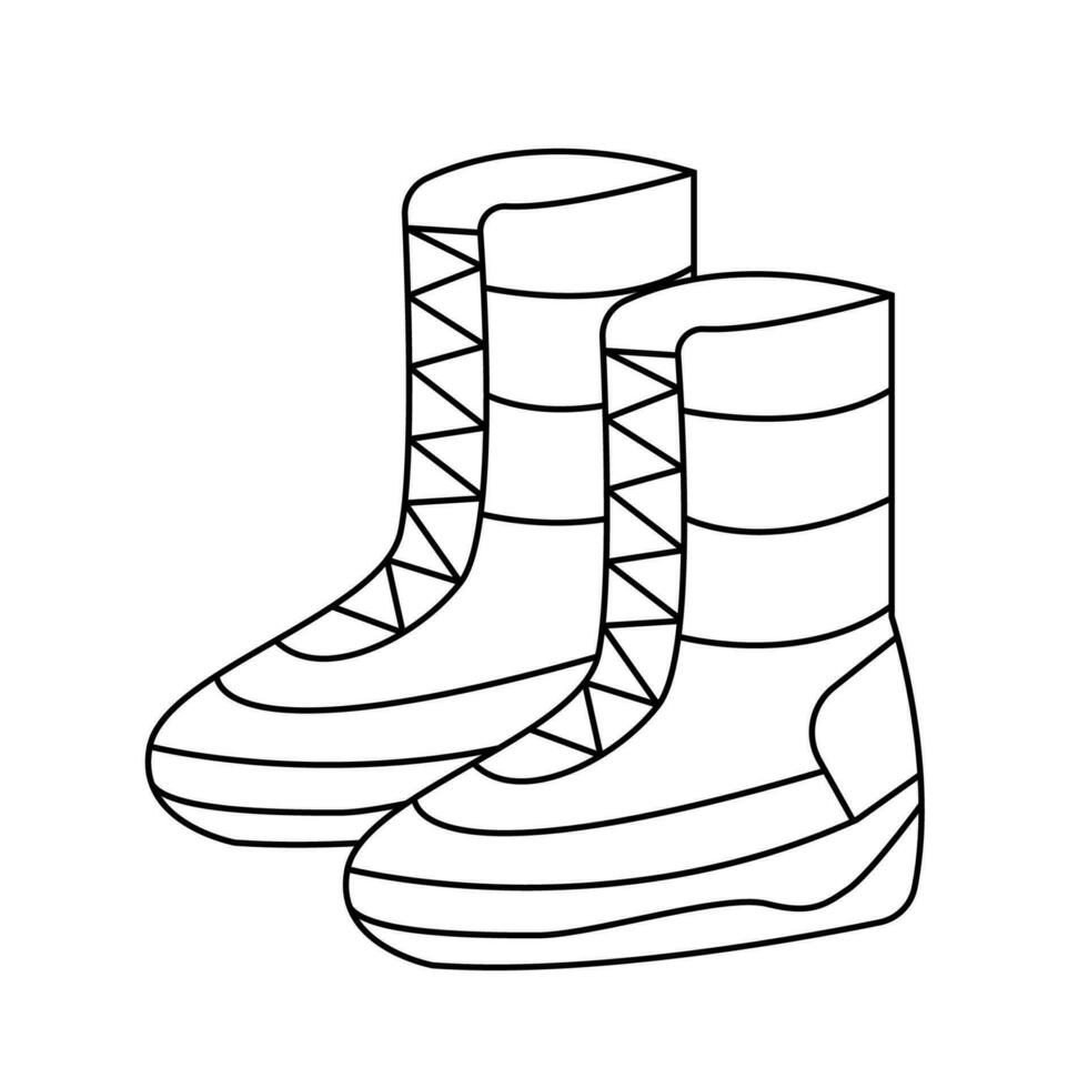 hiver chaussures. vecteur illustration dans griffonnage style