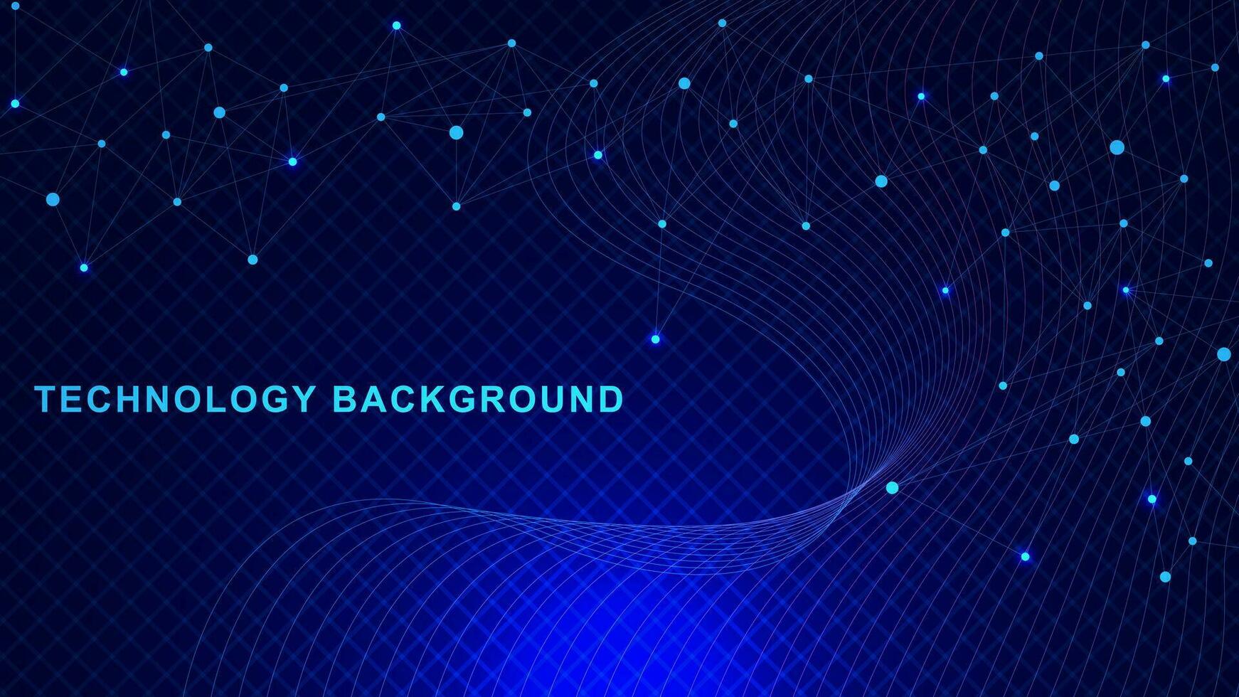 abstrait La technologie avec de liaison points et lignes et vague couler. gros Les données visualisation. biochimie, médecine, science et numérique La technologie Contexte. vecteur illustration.