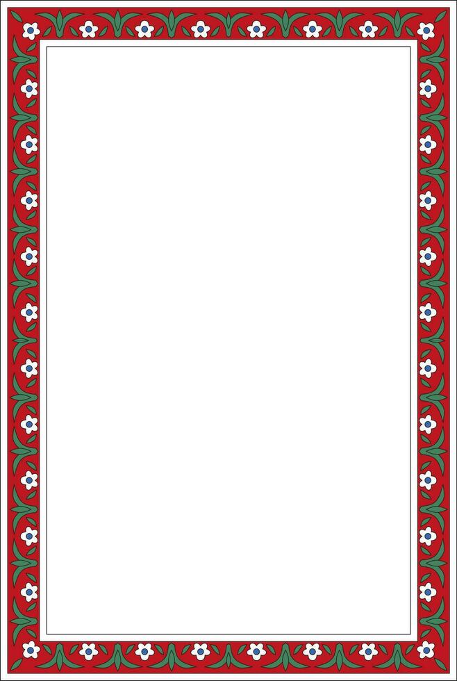 vecteur coloré carré turc ornement. ottoman frontière, rectangle, Cadre. musulman modèle pour coloré verre.