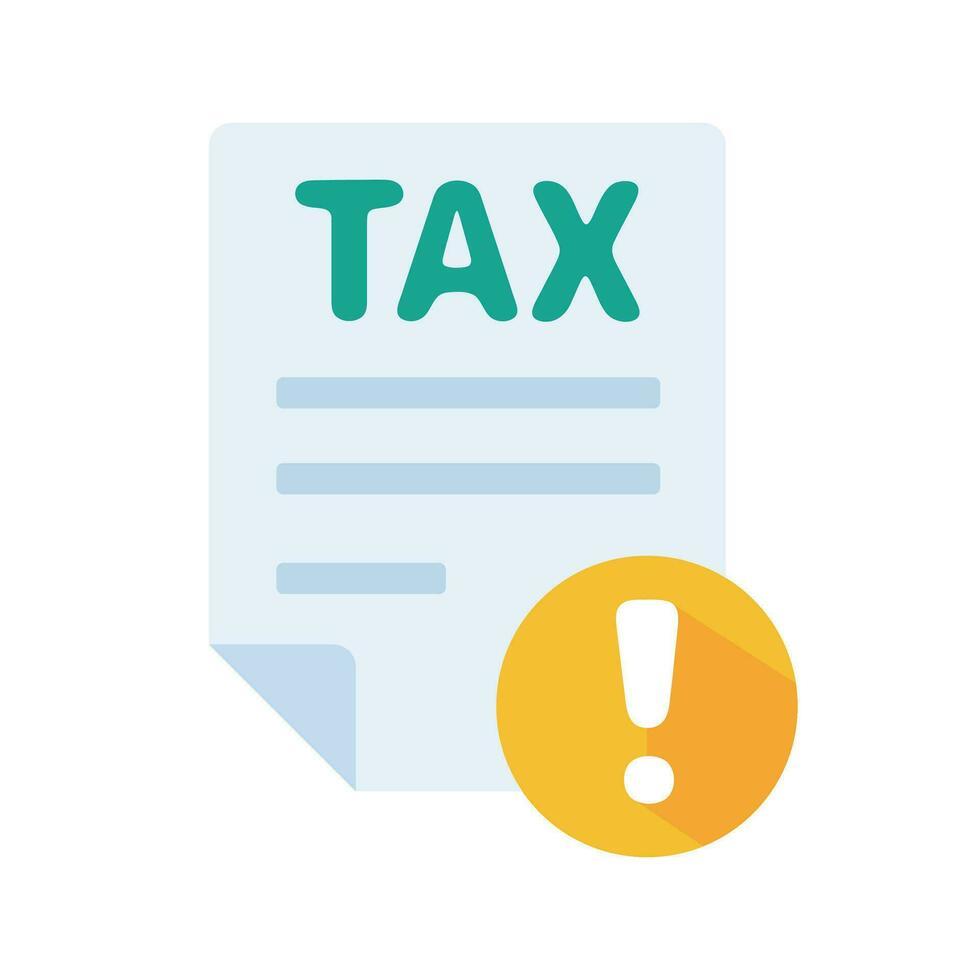 impôt document icône avec exclamation marque document vérification concept vecteur