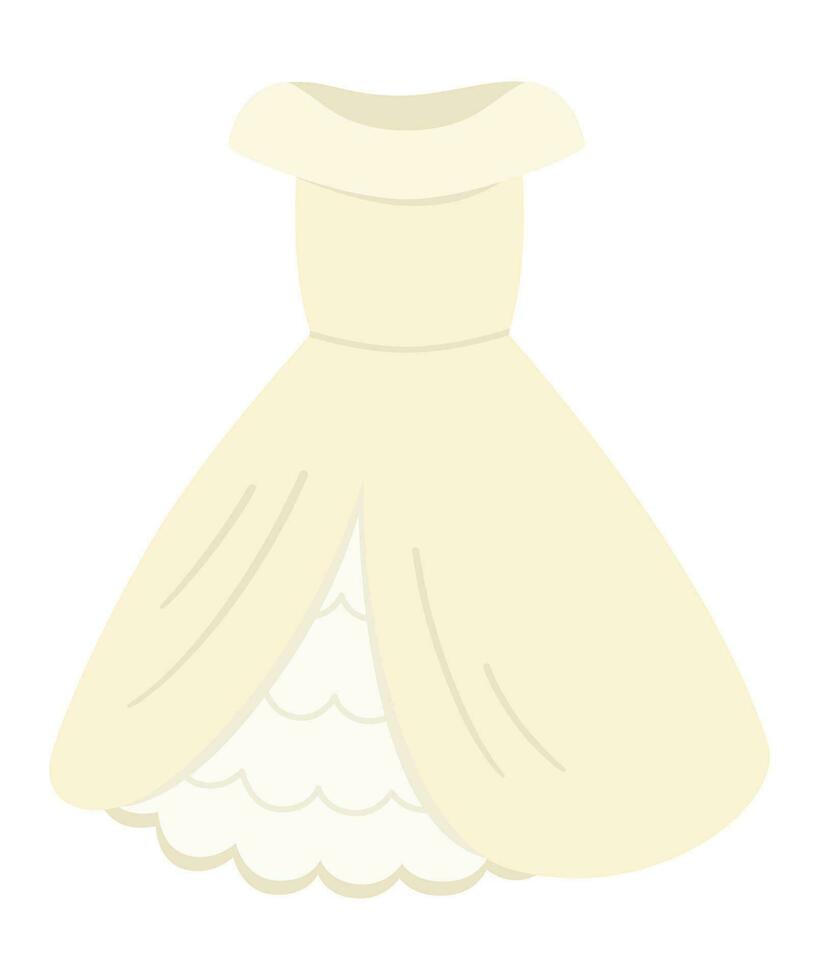 vecteur de mariée robe icône. la mariée vêtements illustration. mignonne juste marié fille nuit robe. mariage la cérémonie image