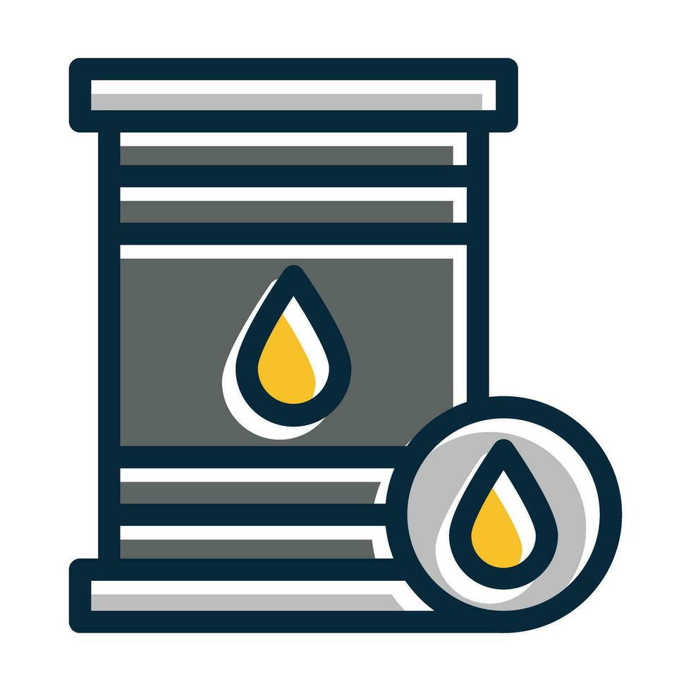 pétrole vecteur épais ligne rempli foncé couleurs