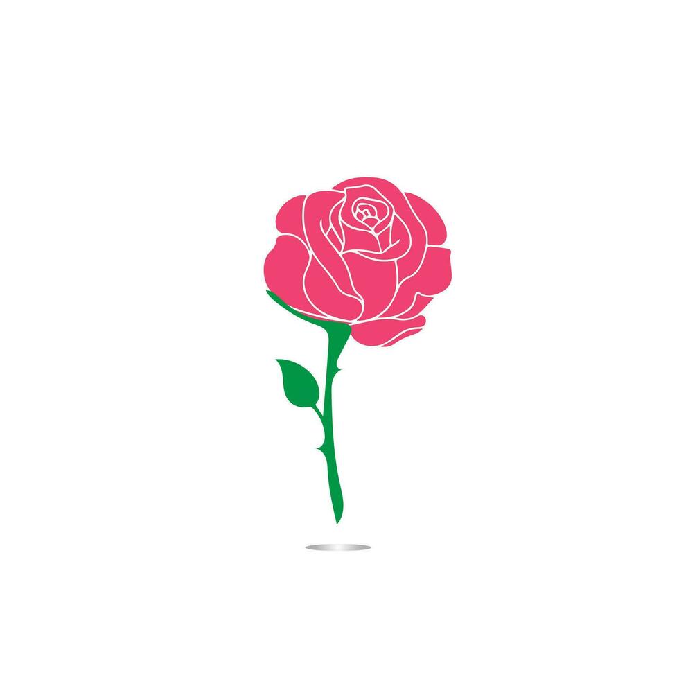 rouge des roses main dessiné, noir ligne Rose fleurs inflorescence silhouettes isolé sur blanc Contexte. icône des roses collection. vecteur griffonnage illustration.