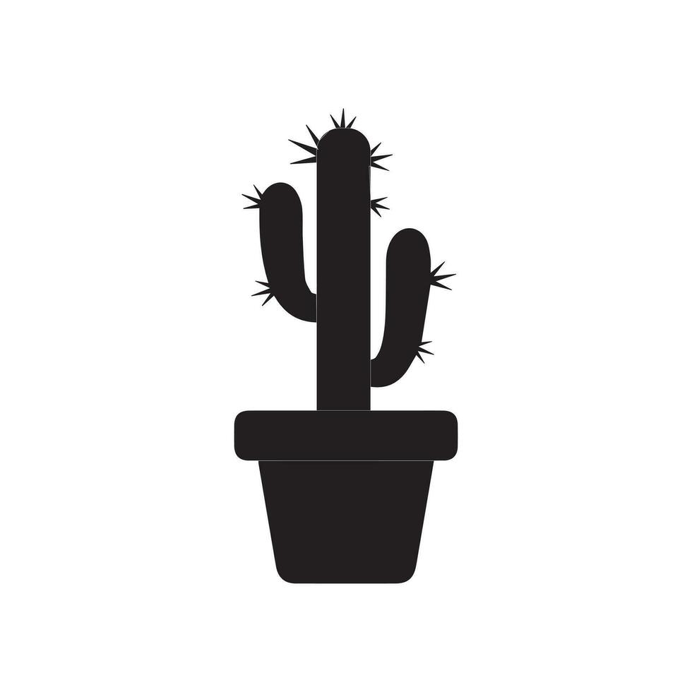 cactus icône vecteur logo symbole désert fleur Botanica plante jardin été tropical illustration griffonnage silhouette icône