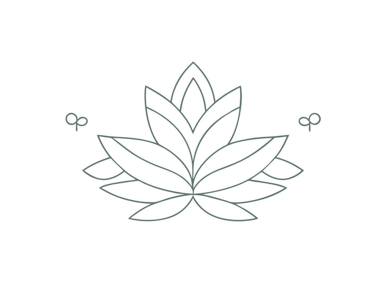 une ligne dessin de une lotus fleur vecteur