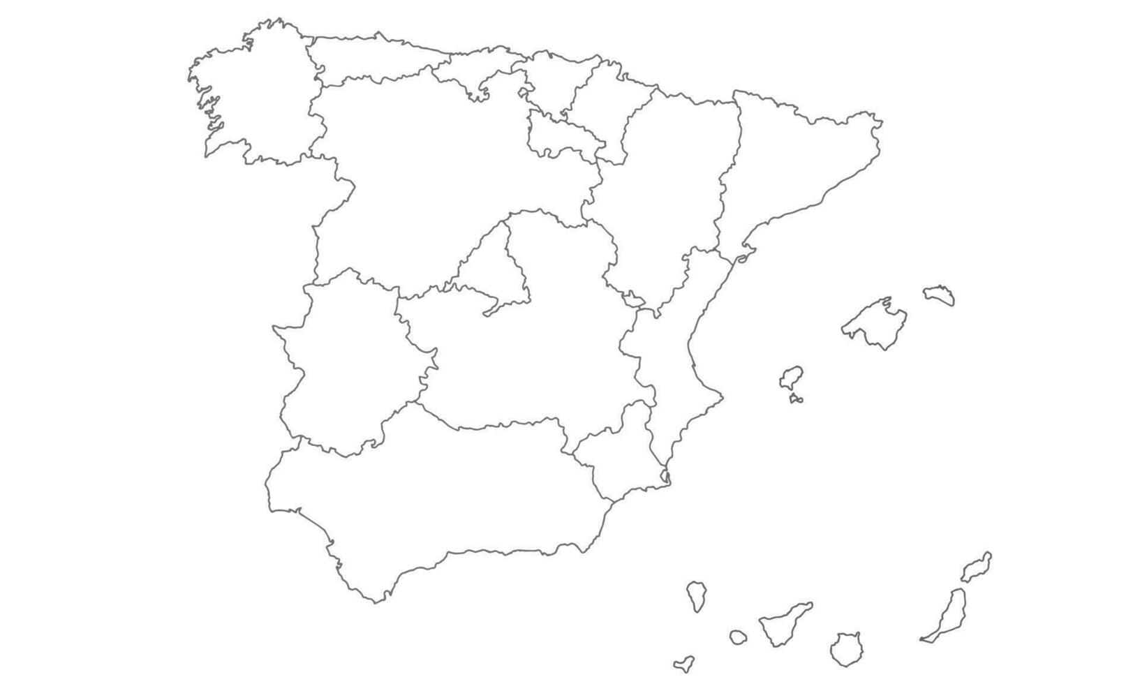 blanc Contexte de Espagne carte avec ligne art conception vecteur