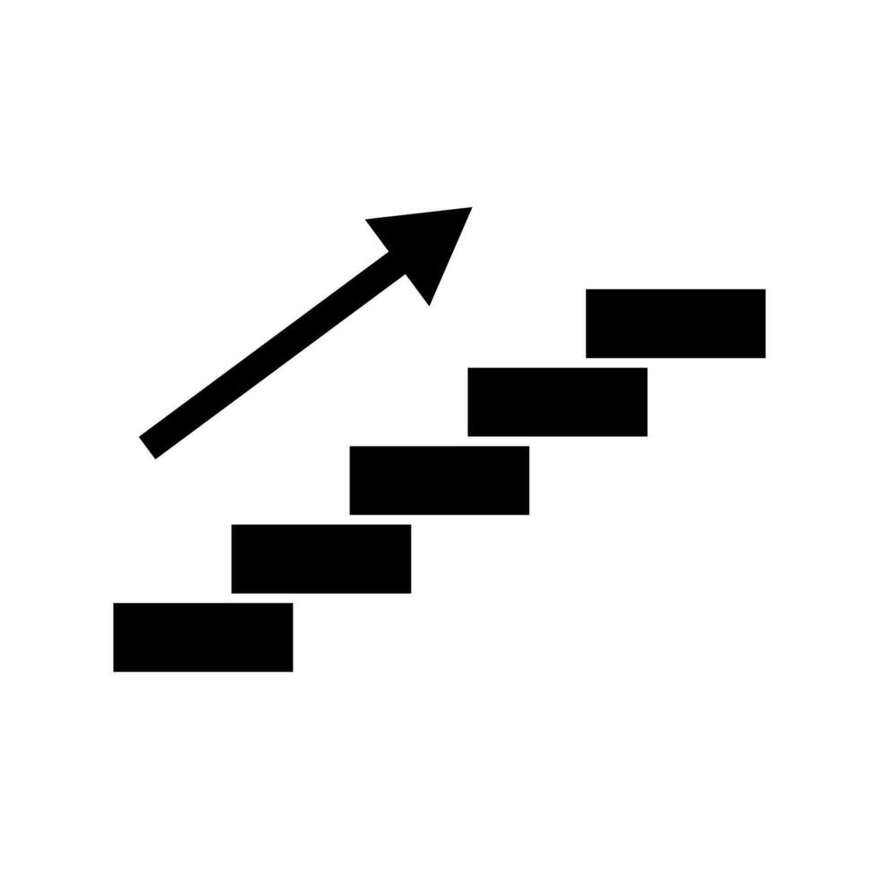 escaliers et La Flèche icône. vecteur. vecteur