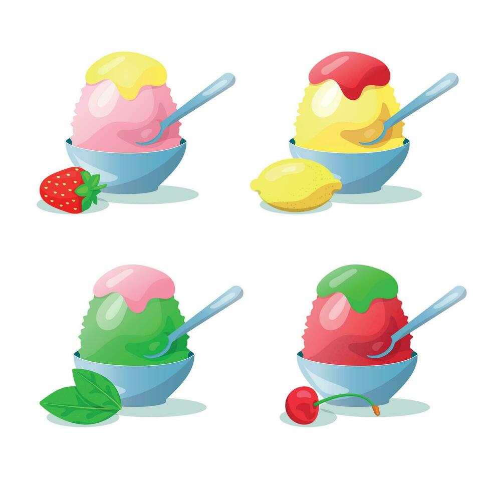 Japonais la glace crème kakigori illustration vecteur