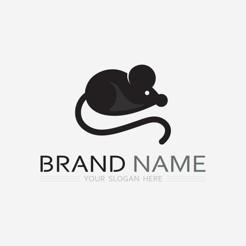 Souris logo et animal vecteur conception illustration